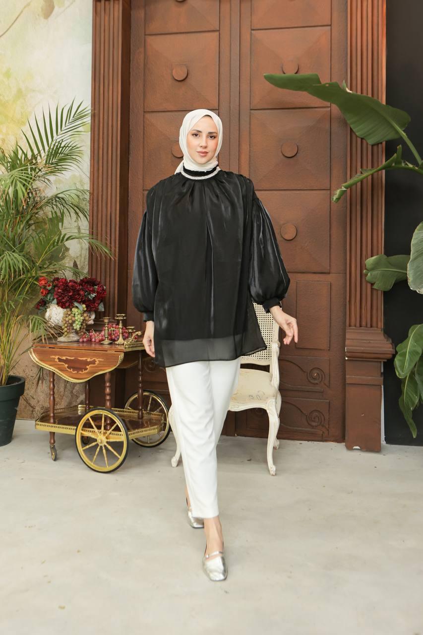 Collar Accessory Tunic - Black - modestanbul