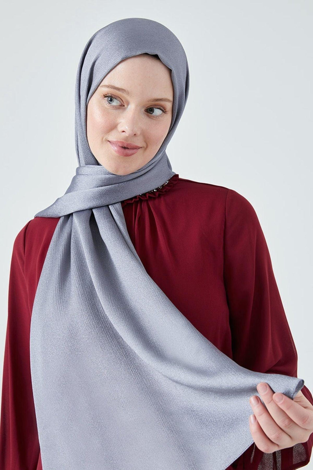 Crystal Yoryo Shawl - Light Anthracite - modestanbul