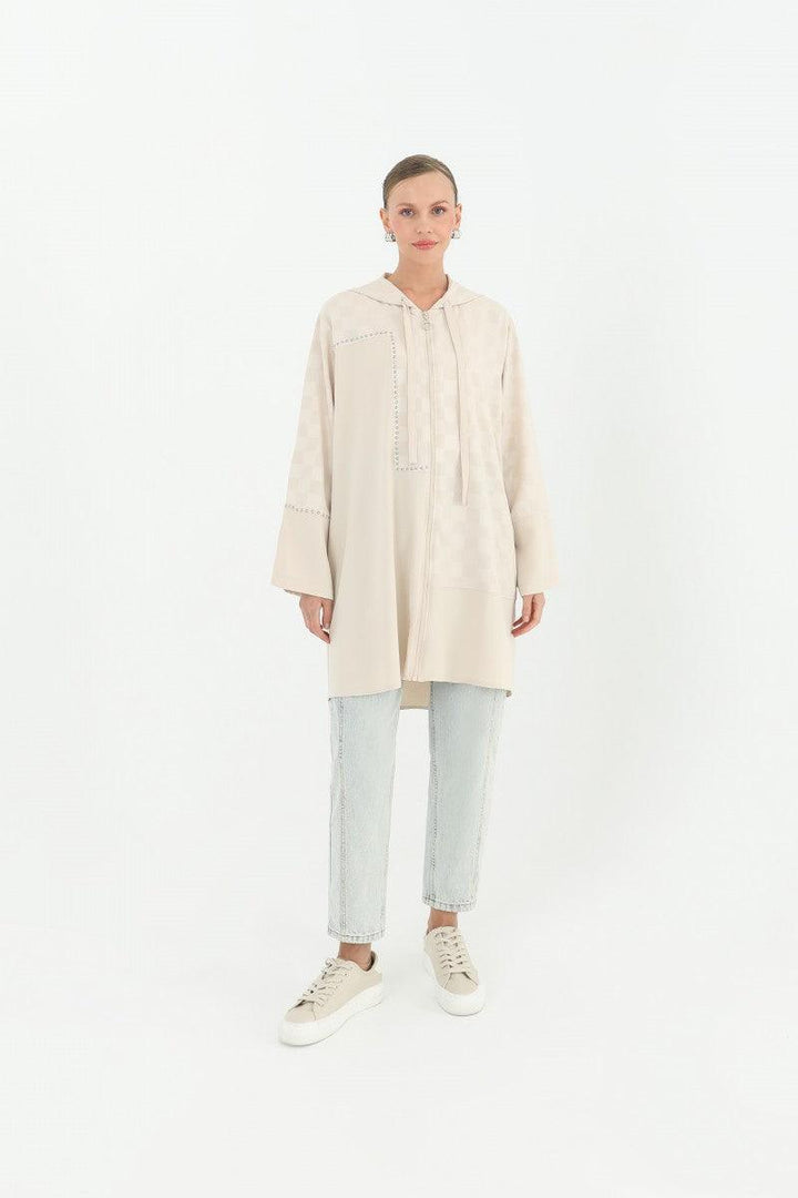 Hooded Tunic - Beige - modestanbul