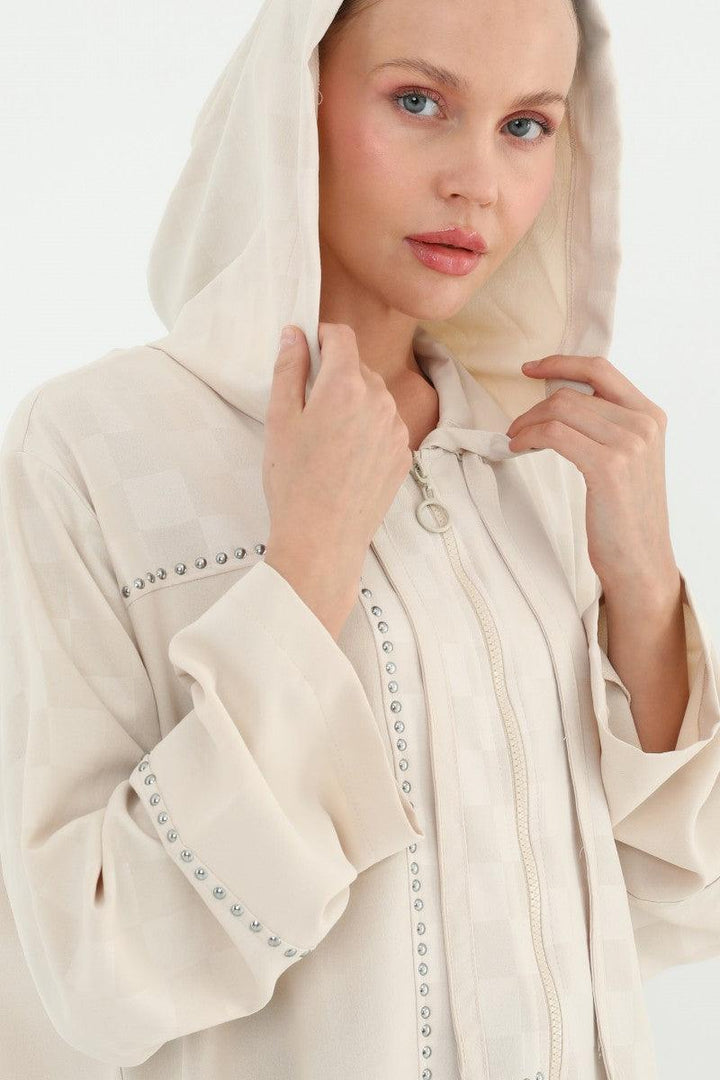 Hooded Tunic - Beige - modestanbul