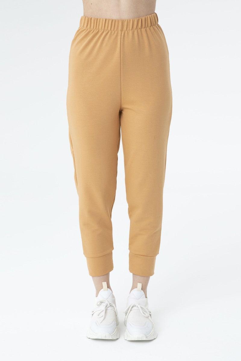 Ribbed Detailed Sweatpants - Ecru - modestanbul