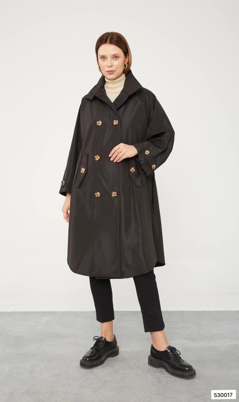 Oversized Trench Coat - Black - modestanbul