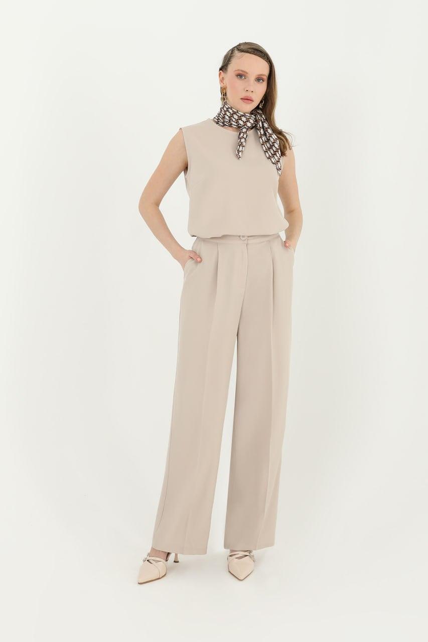 Palazzo Trouser - Beige - modestanbul