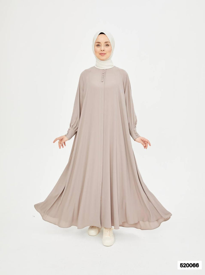 Abaya Button Front - Mink - modestanbul