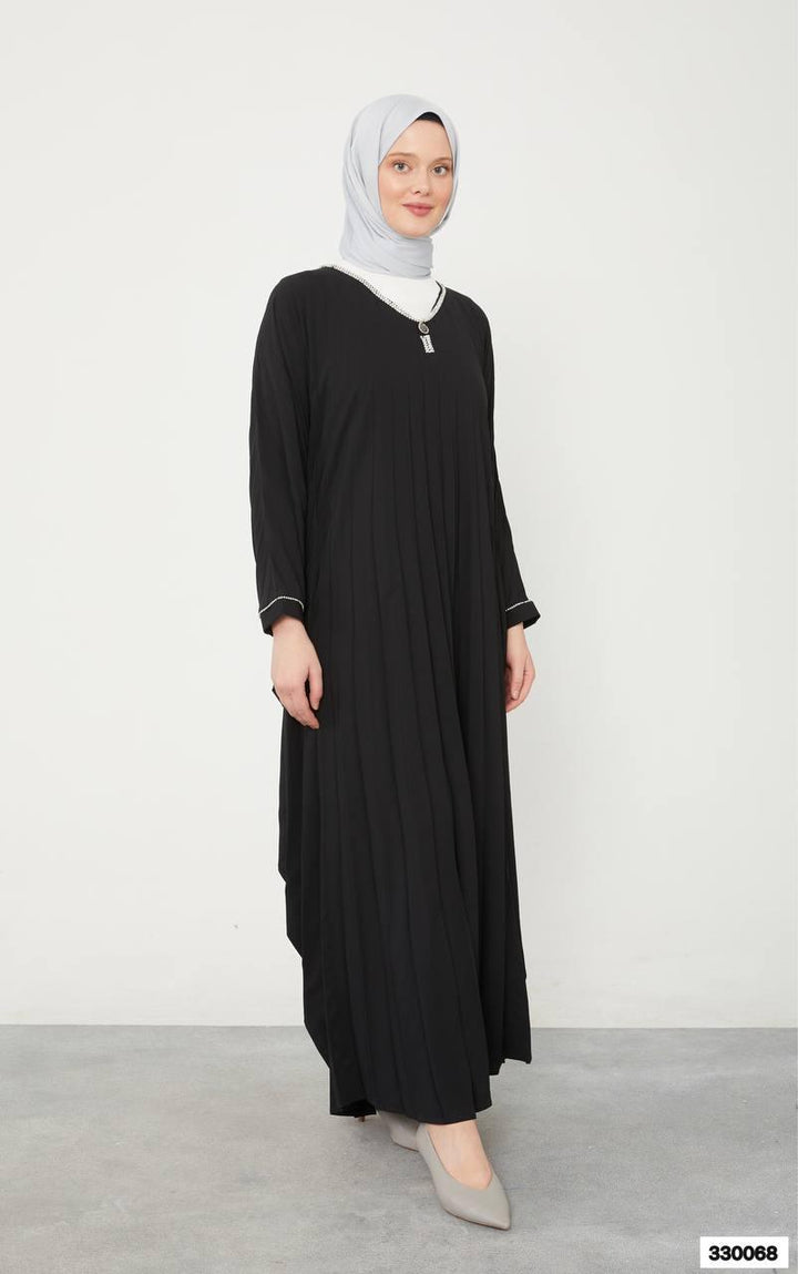 Batwing Sleeve Abaya - Black - modestanbul