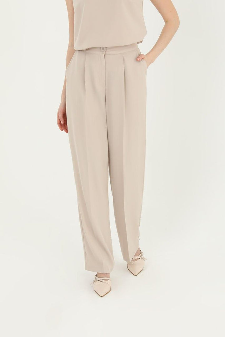 Palazzo Trouser - Beige - modestanbul