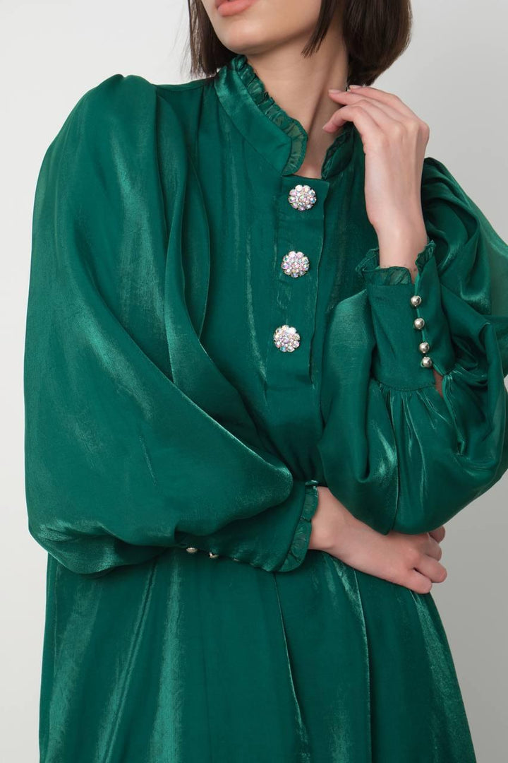 Collar Lace Organze - Green - modestanbul