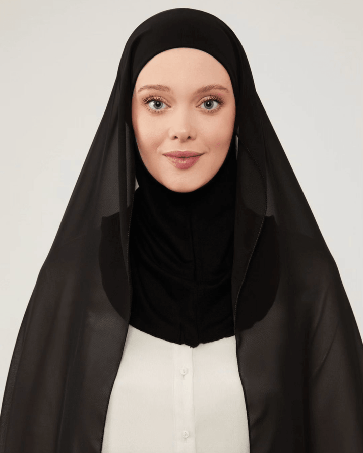 Hijab Chiffon Shawl- Black - modestanbul