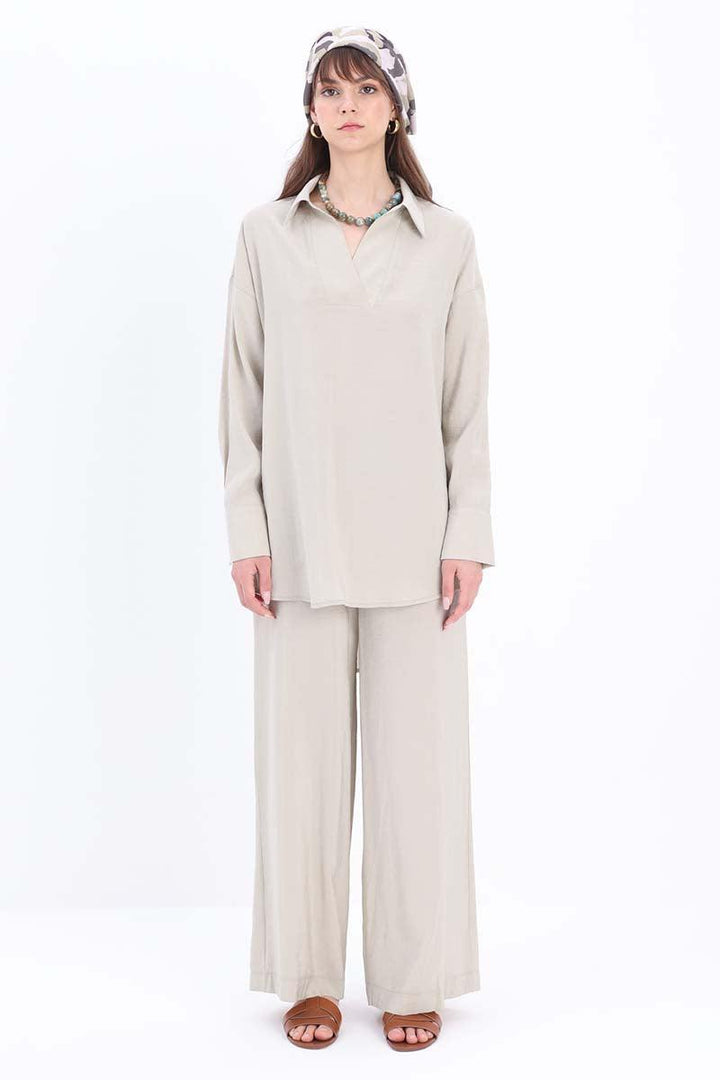 Long Modal Trouser Set - Daphne - modestanbul