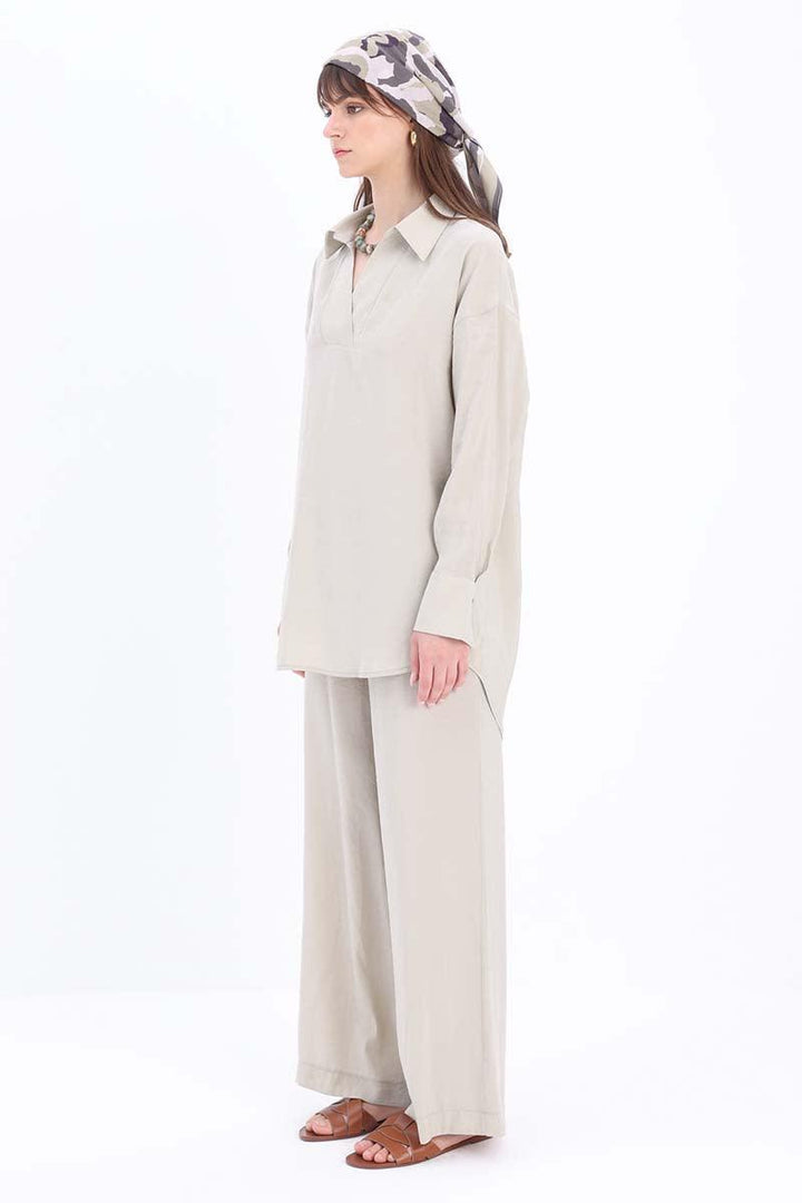 Long Modal Trouser Set - Daphne - modestanbul