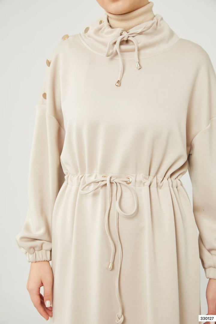 Dress with Lace Luca - Beige - modestanbul