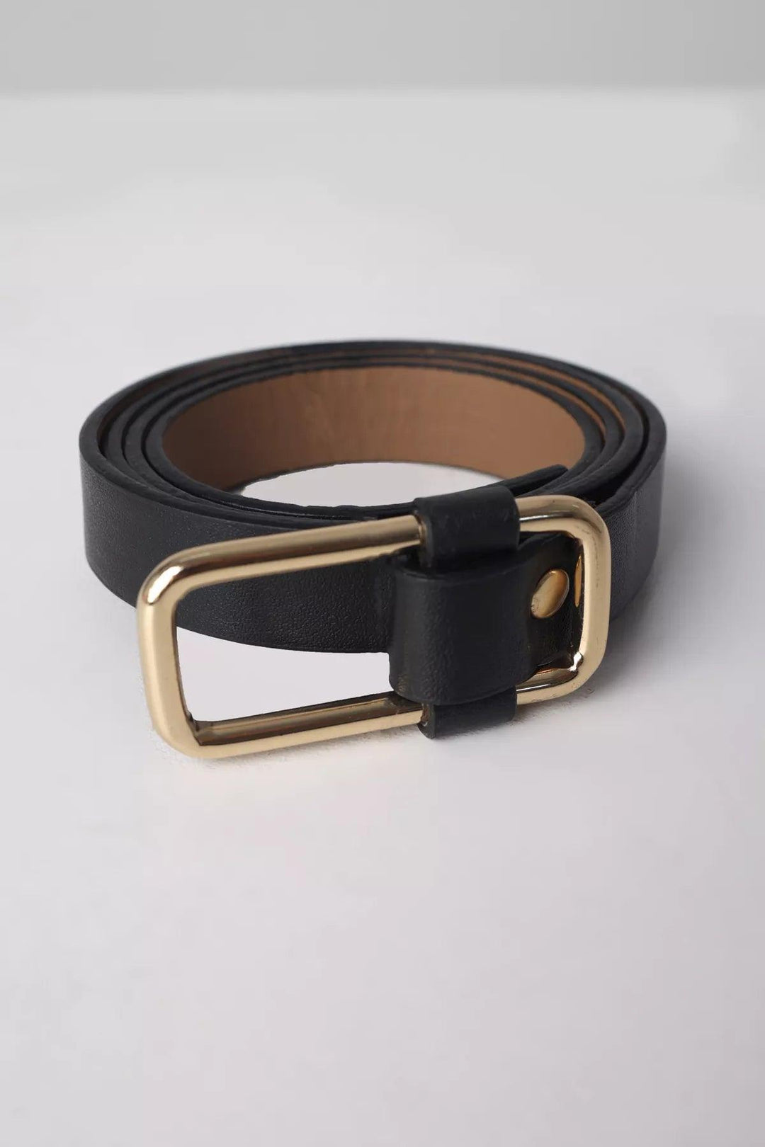 Rectangular Buckle Belt- Black - modestanbul