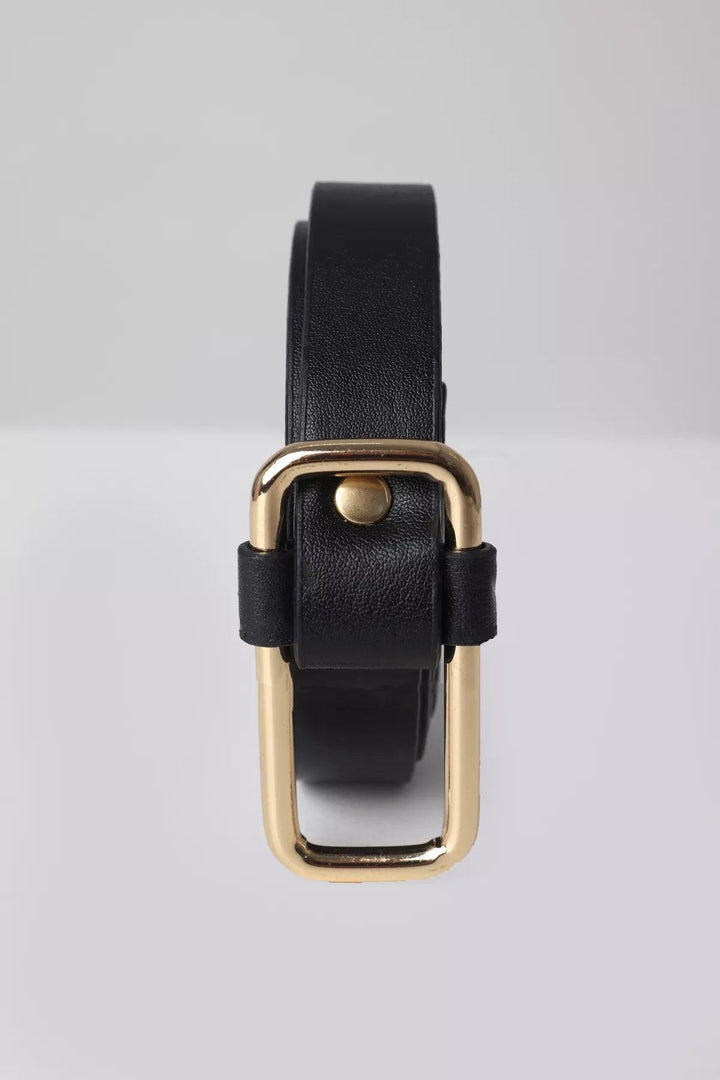 Rectangular Buckle Belt- Black - modestanbul