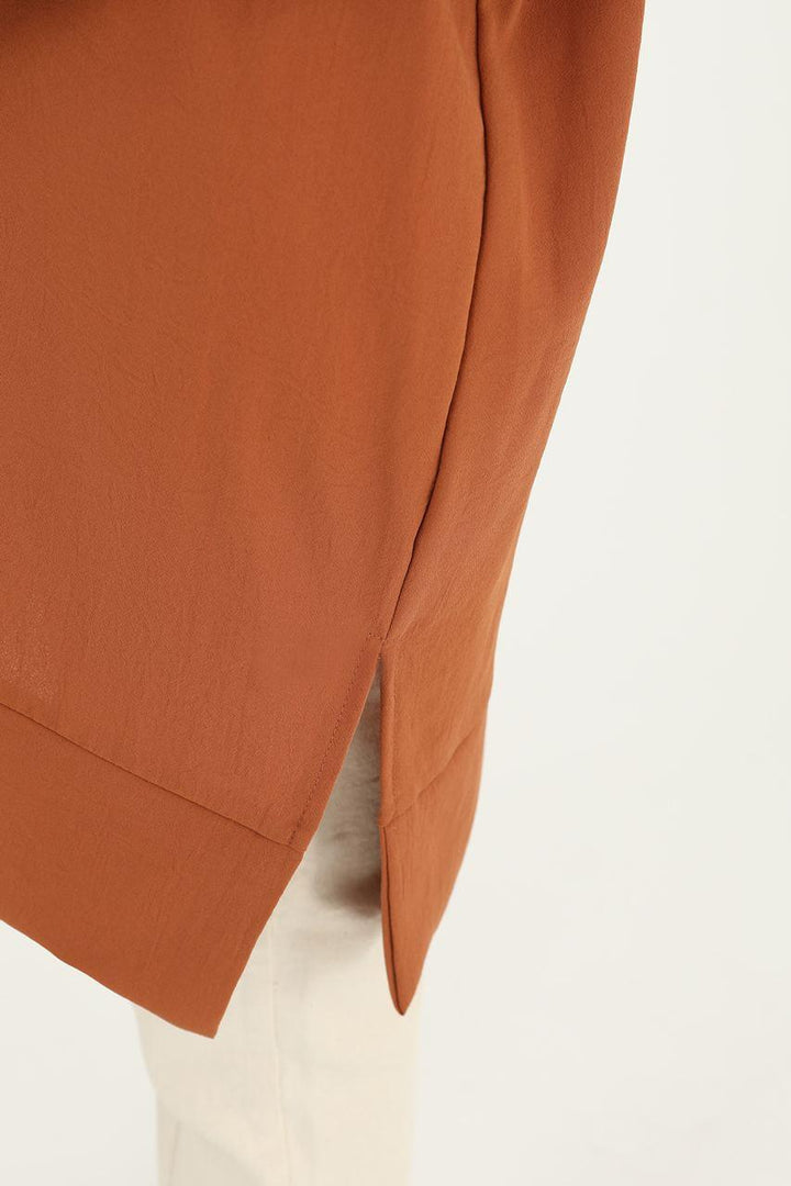 Oversize Tunic - Brown - modestanbul