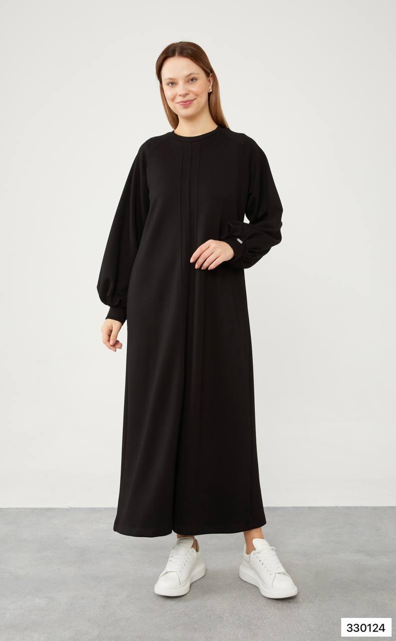 Ribbed Dress - Black - modestanbul