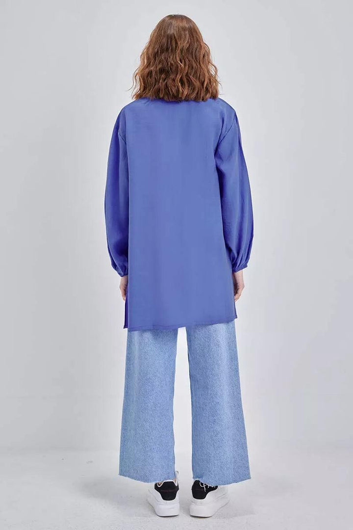 Zipped Tunic - Sax Blue - modestanbul