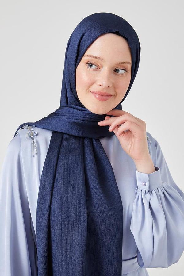 Crystal Yoryo Shawl - Navy Blue - modestanbul