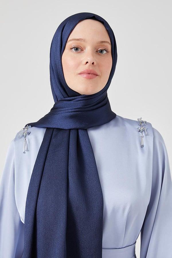 Crystal Yoryo Shawl - Navy Blue - modestanbul