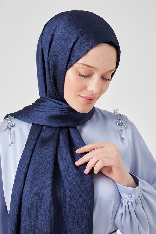 Crystal Yoryo Shawl - Navy Blue - modestanbul