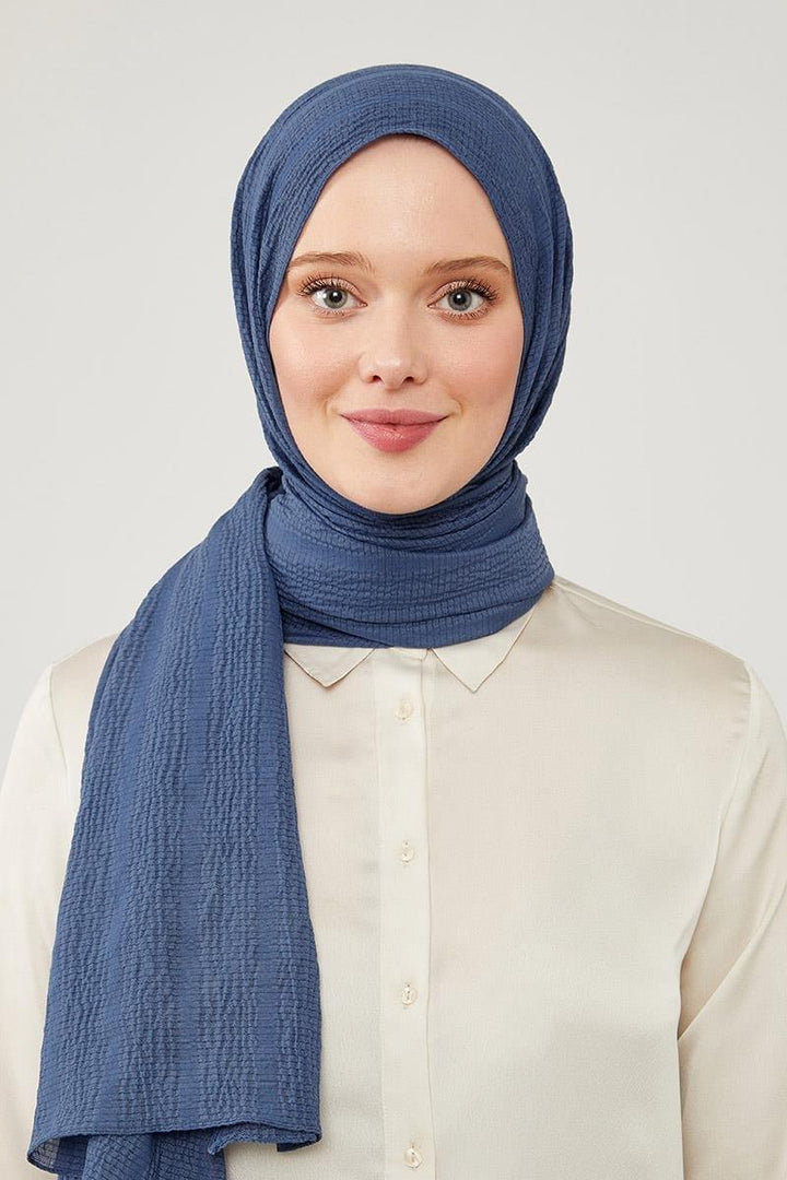 Naturel Line Shawl - Indigo - modestanbul