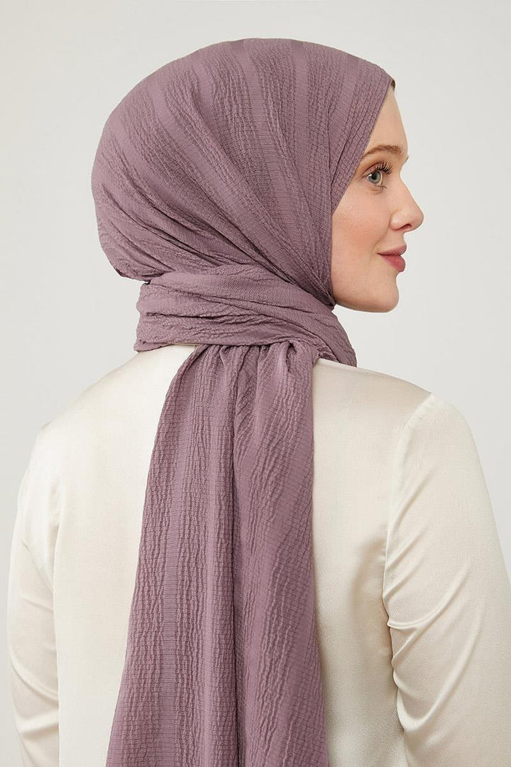 Naturel Line Shawl - Purple - modestanbul