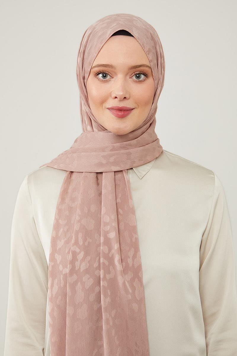 Jacquard Capri Shawl - Pink - modestanbul