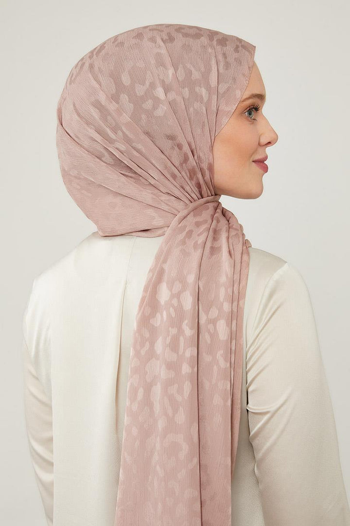 Jacquard Capri Shawl - Pink - modestanbul