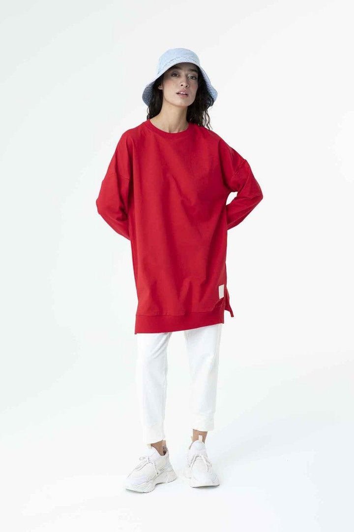 Basic Tunic - Light Red - modestanbul